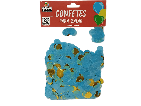 Confete Papel Metalizado Redondo 1cm 20g c/ 1 unid. - Azul