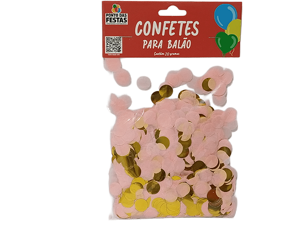 Confete Papel Metalizado Redondo 1cm 20g c/ 1 unid. - Rosa