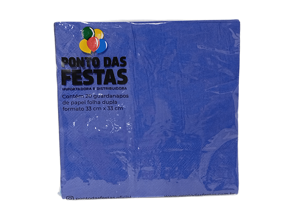 Guardanapo de Papel Dupla Camada 33x33cm c/ 1 unid. - Azul
