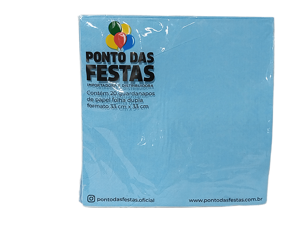 Guardanapo de Papel Dupla Camada 33x33cm c/ 1 unid. - Azul Claro