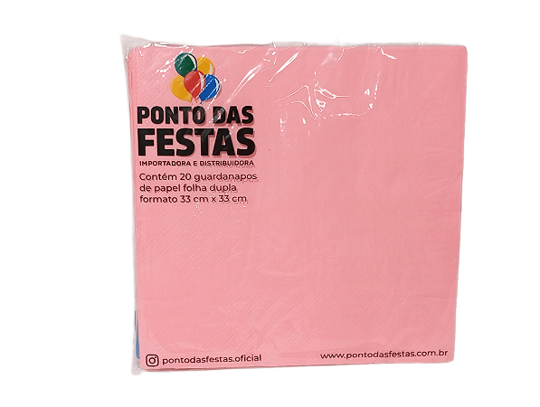 Guardanapo de Papel Dupla Camada 33x33cm c/ 1 unid. - Rosa