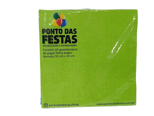 Guardanapo de Papel Dupla Camada 33x33cm c/ 1 unid. - Verde