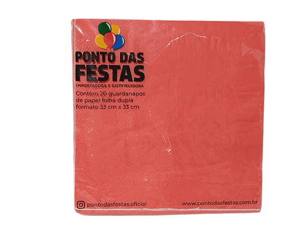 Guardanapo de Papel Dupla Camada 33x33cm c/ 1 unid. - Vermelho