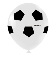 Balão Estampado Bola de Futebol Art-Latex Branco e Preto - 11
