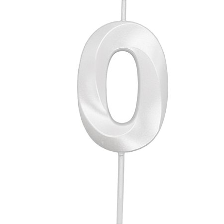 Vela Mini Design Branco Perolizada Número - 0