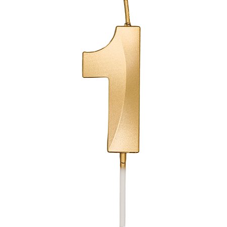 Vela Mini Design Dourado Número - 1