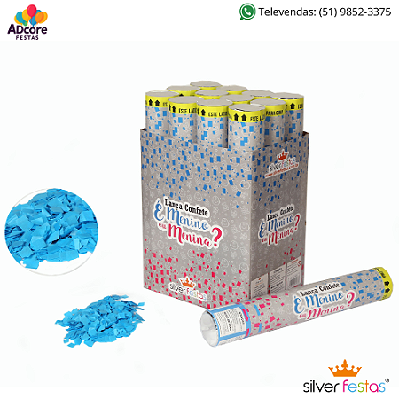 Lança Confete 30cm Chá Revelação - Azul