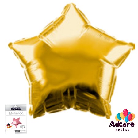 Balão Metalico Estrela Art-Latex Ouro 18