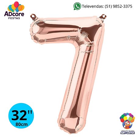 Balão Metálico Número Art-Latex 32" - Art-Latex - Rose Gold - 7