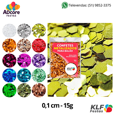 Confete Metalizado para Balão 0,1 cm 15g - Dourado