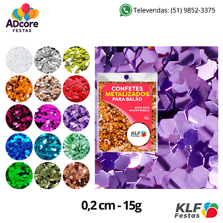 Confete Metalizado para Balão 0,2 cm 15g - Lilás