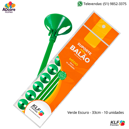 Suporte para Balão Médio 33cm c/ 10 unid. - Verde Escuro