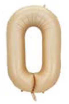 Balão Metalizado 16" Número 0 c/1 unid. - Caramelo (Fracionado)