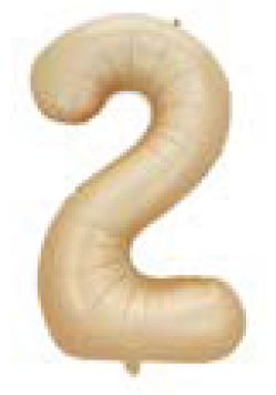 Balão Metalizado 16" Número 2 c/1 unid. - Caramelo (Fracionado)