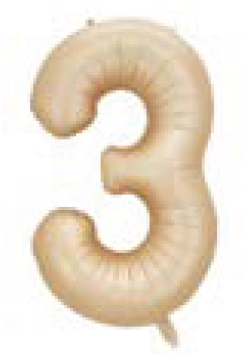 Balão Metalizado 16" Número 3 c/1 unid. - Caramelo (Fracionado)