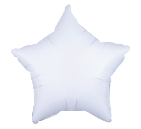 Balão Metalizado 24" 60cm Estrela c/1 unid. - Branco