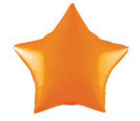 Balão Metalizado 24" 60cm Estrela c/1 unid. - Laranja