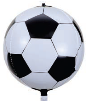 Balão Metalizado 24" Bola de Futebol 4D c/1 unid. - Preto
