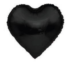 Balão Metalizado 10" 25cm Coração c/20 unid. – Preto