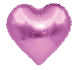 Balão Metalizado 10" 25cm Coração c/20 unid. – Rosa