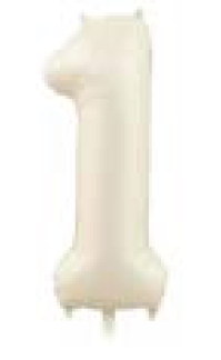 Balão Metalizado 16" Número 1 c/1 unid. - Creme (Fracionado)