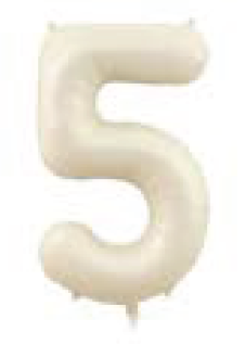 Balão Metalizado 16" Número 5 c/1 unid. - Creme (Fracionado)