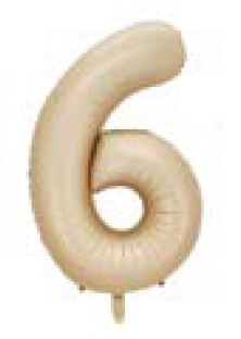 Balão Metalizado 16" Número 6 c/1 unid. - Caramelo (Fracionado)
