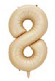 Balão Metalizado 16" Número 8 c/1 unid. - Caramelo (Fracionado)