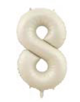 Balão Metalizado 16" Número 8 c/1 unid. - Creme (Fracionado)