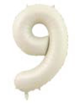 Balão Metalizado 16" Número 9 c/1 unid. - Creme (Fracionado)