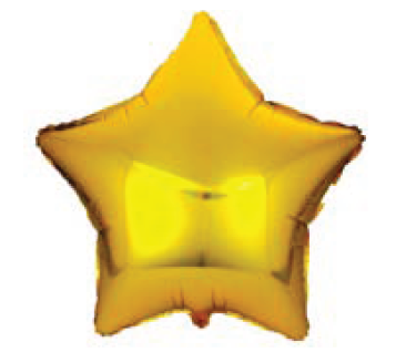 Balão Metalizado 5" 12,5cm Estrela c/20 unid. - Dourado