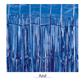 Cortina Decorativa Metalizada 1x2m c/1 unid. - Azul