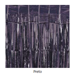 Cortina Decorativa Metalizada 1x2m c/1 unid. - Preto