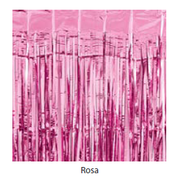 Cortina Decorativa Metalizada 1x2m c/1 unid. - Rosa