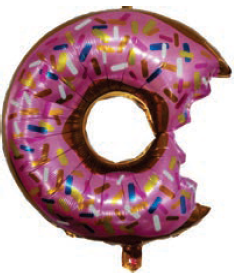 Balão Metalizado 42×69cm Donut Mordido c/1 unid.