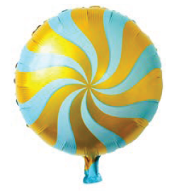 Balão Metalizado 45×53cm Bala Espiralada c/1 unid. - Laranja