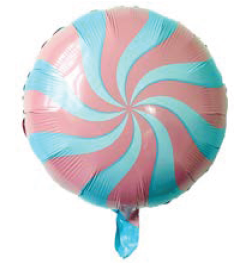 Balão Metalizado 45×53cm Bala Espiralada c/1 unid. - Rosa