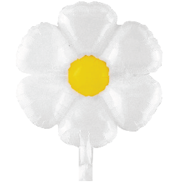 Balão Metalizado 71×71cm Margarida c/1 unid. - Branco