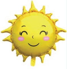 Balão Metalizado 77,5×63cm Sol c/1 unid.