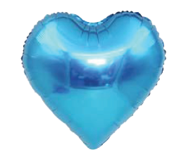 Balão Metalizado 5" 12,5cm Coração c/20 unid. - Azul