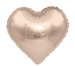 Balão Metalizado 5" 12,5cm Coração c/20 unid. - Ouro Rose