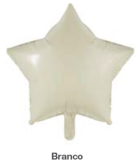 Balão Metalizado 17" 43×43cm Estrela Fosca c/1 unid. - Branco