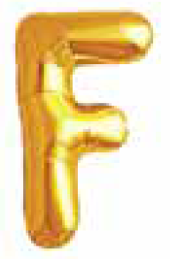 Balão Metalizado Letra 16" 40cm c/1 unid. Dourado - F