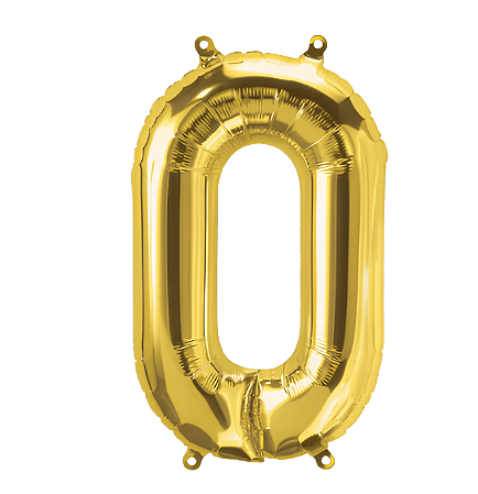 Balão Metalizado Número 16" 40cm  c/1 unid. Dourado - 0