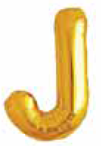 Balão Metalizado Letra 16" 40cm c/1 unid. Dourado - J