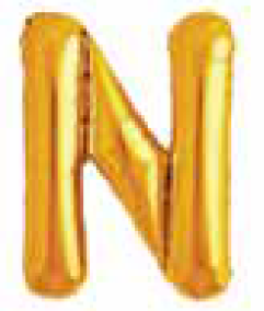 Balão Metalizado Letra 16" 40cm c/1 unid. Dourado - N