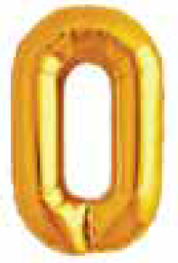 Balão Metalizado Letra 16" 40cm c/1 unid. Dourado - O