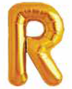 Balão Metalizado Letra 16" 40cm c/1 unid. Dourado - R