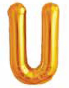 Balão Metalizado Letra 16" 40cm c/1 unid. Dourado - U