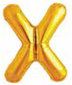 Balão Metalizado Letra 16" 40cm c/1 unid. Dourado - X